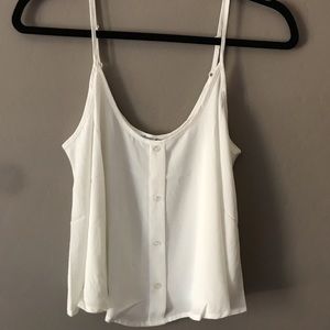 White button up tank top